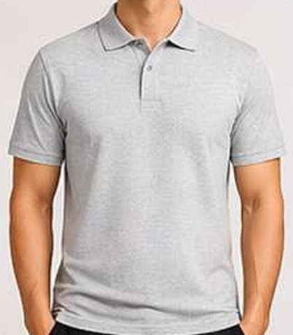 Model wearing a Super Kulti polo t-shirt